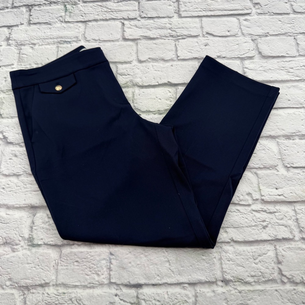 Loft The Riviera Slim Pants Womens 8 Dark Blue Navy Dress Trousers Office Casual